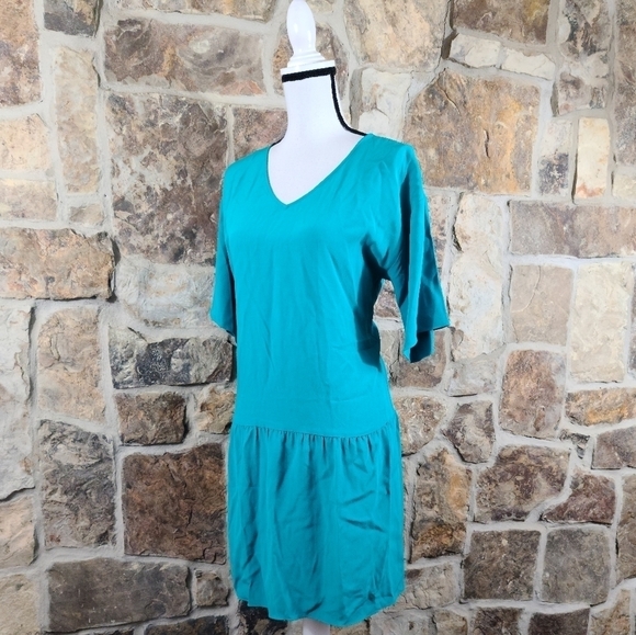 Nwt Eileen Fisher XS Crepe Drop Waist Dress - Picture 3 of 8